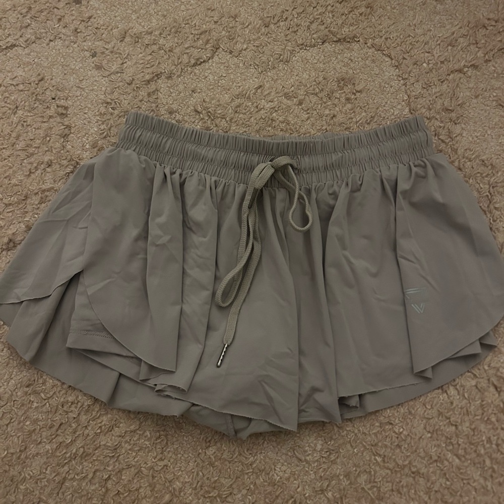 Light Purple Pleated flowy workout shorts